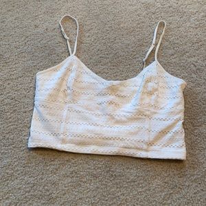 White lace crop top